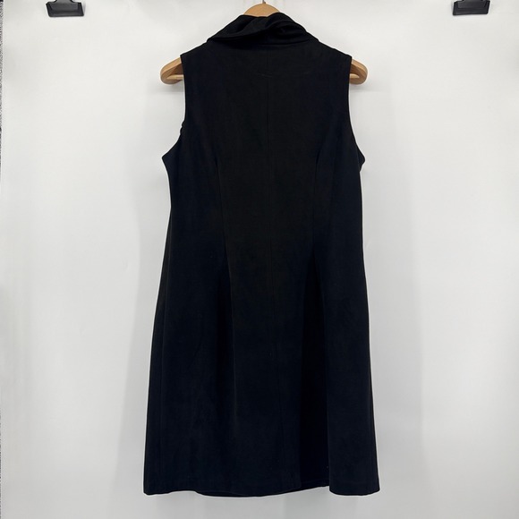 J. McLaughlin Camino Faux Suede Sheath Black Sleeveless Cowl Neck Dress‎ XL - Picture 4 of 9